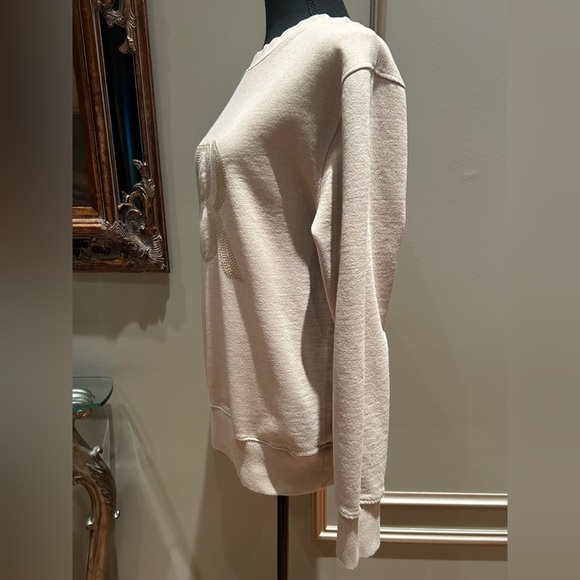 Banana Republic Beige Embroidered BR Logo Sweatshirt Women’s Medium - Picture 3 of 7
